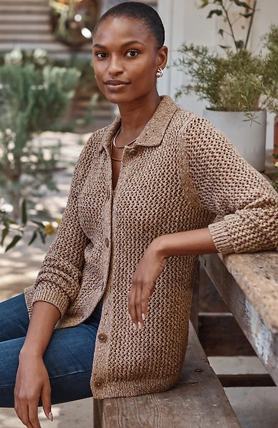 marled open-texture cardi