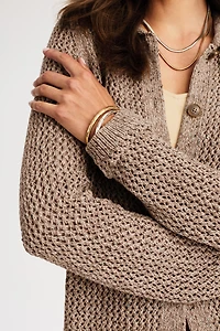 marled open-texture cardi