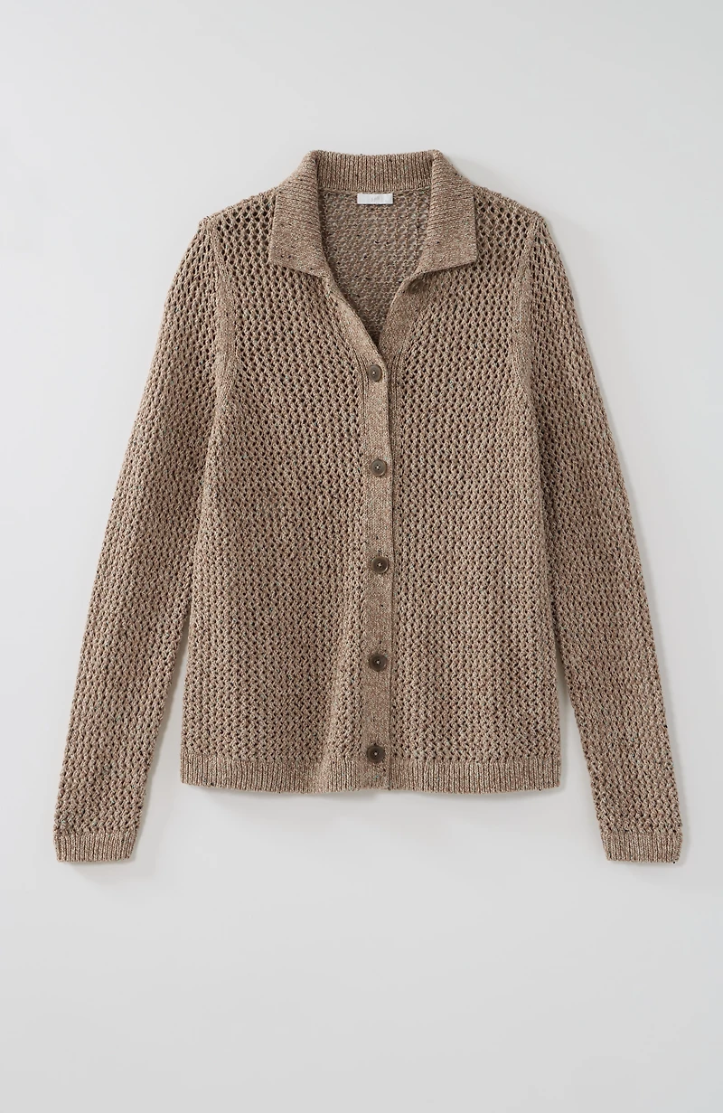 marled open-texture cardi