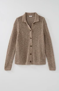 marled open-texture cardi