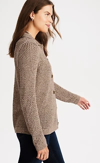 marled open-texture cardi