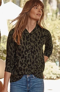 leopard-printed hoodie