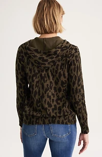 leopard-printed hoodie