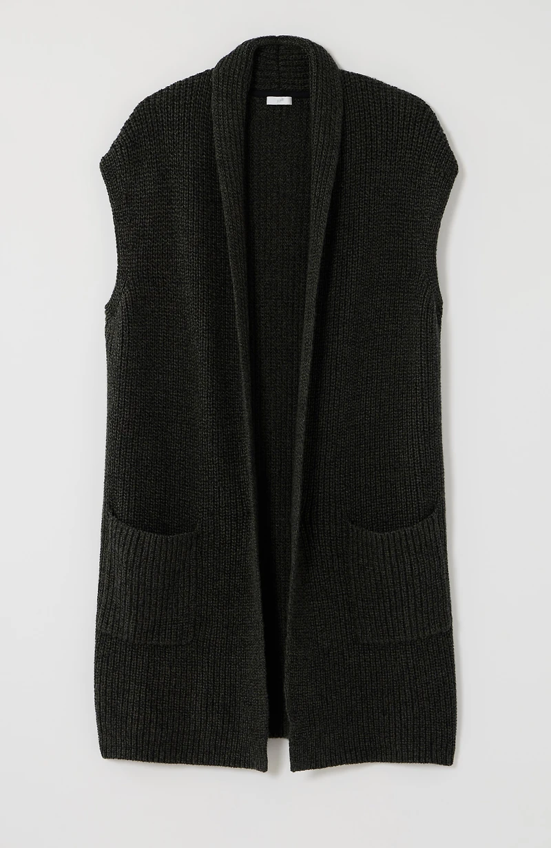 marled shawl-collar gilet