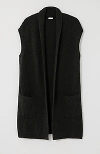 marled shawl-collar gilet