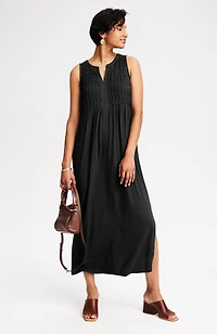 pintucked sleeveless dress