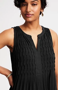 pintucked sleeveless dress