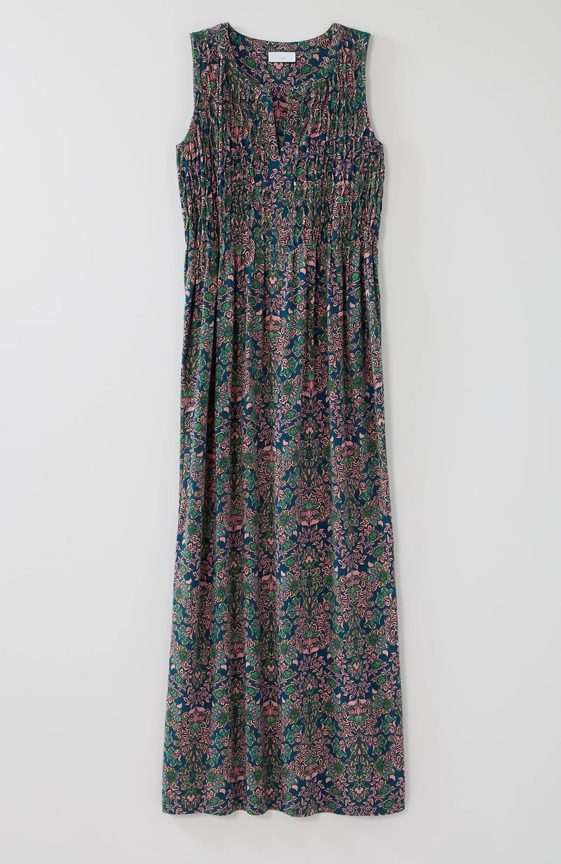 pintucked sleeveless dress