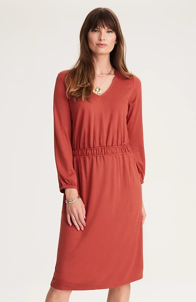 smocked-waist a-line dress