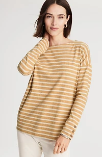 striped buttoned-cuff tee