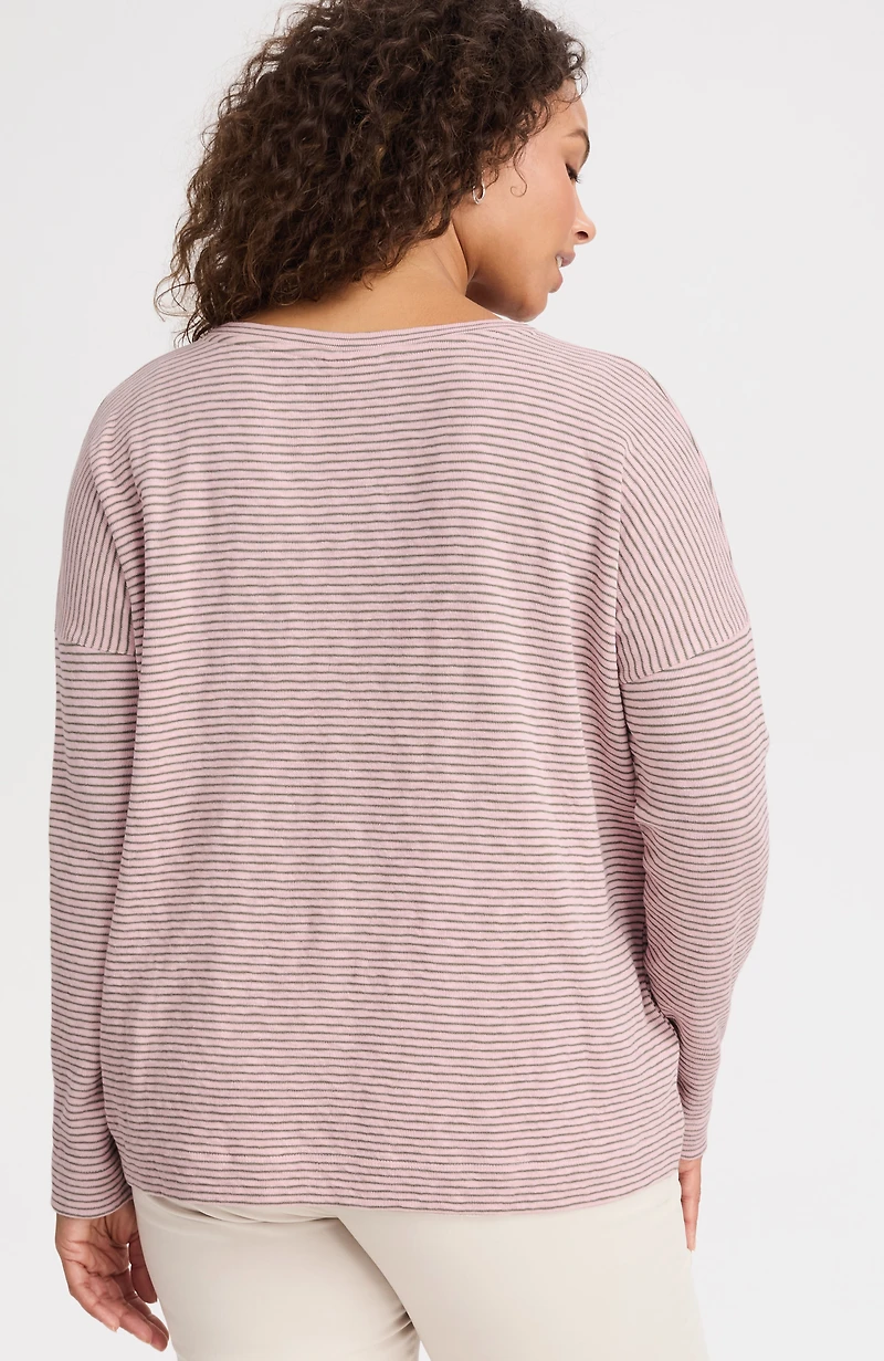 striped double-knit top