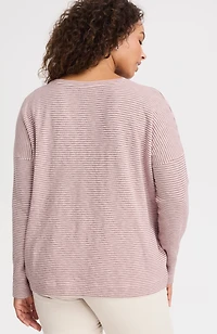 striped double-knit top