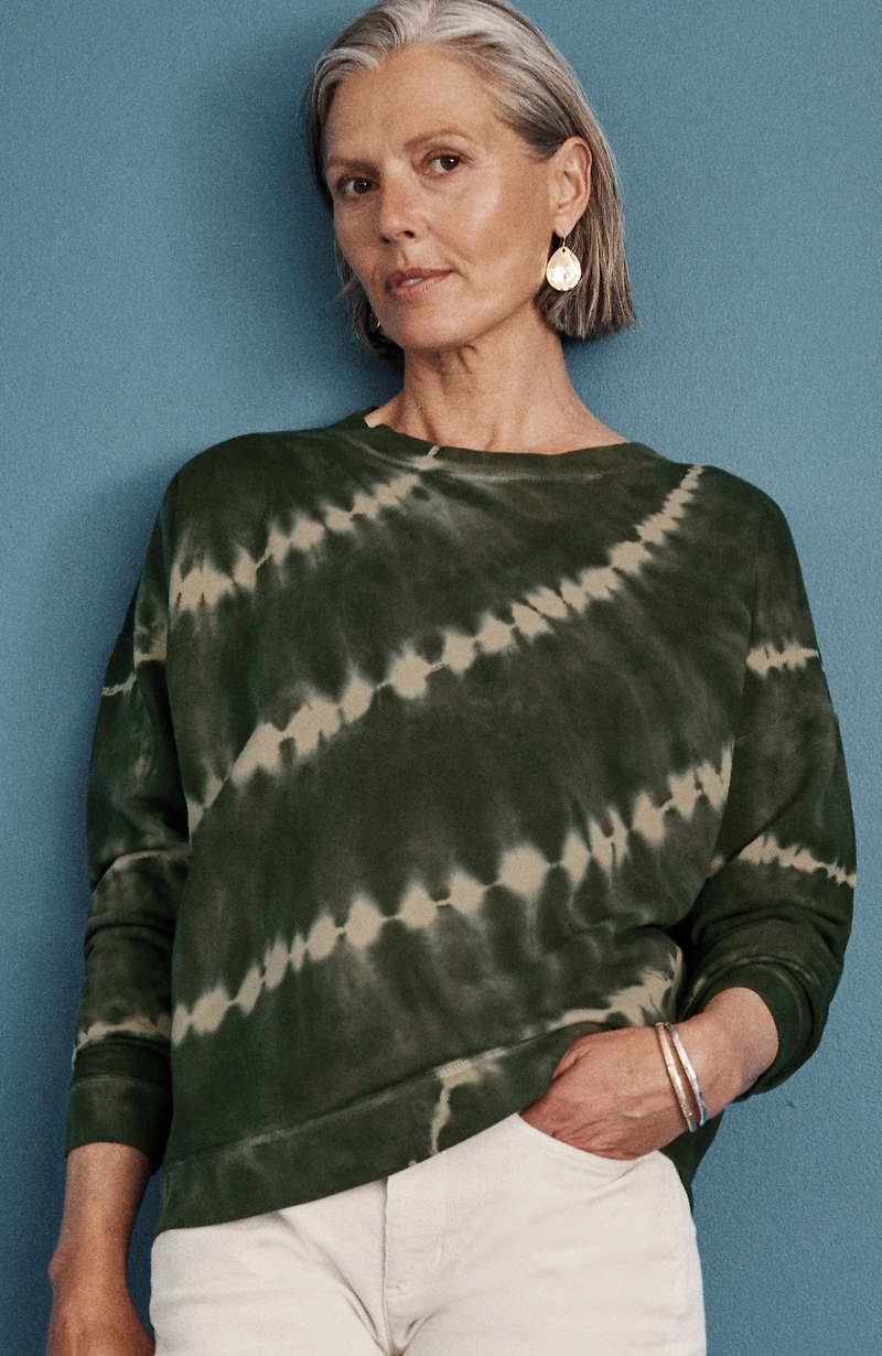 tie-dyed french terry sweatshirt