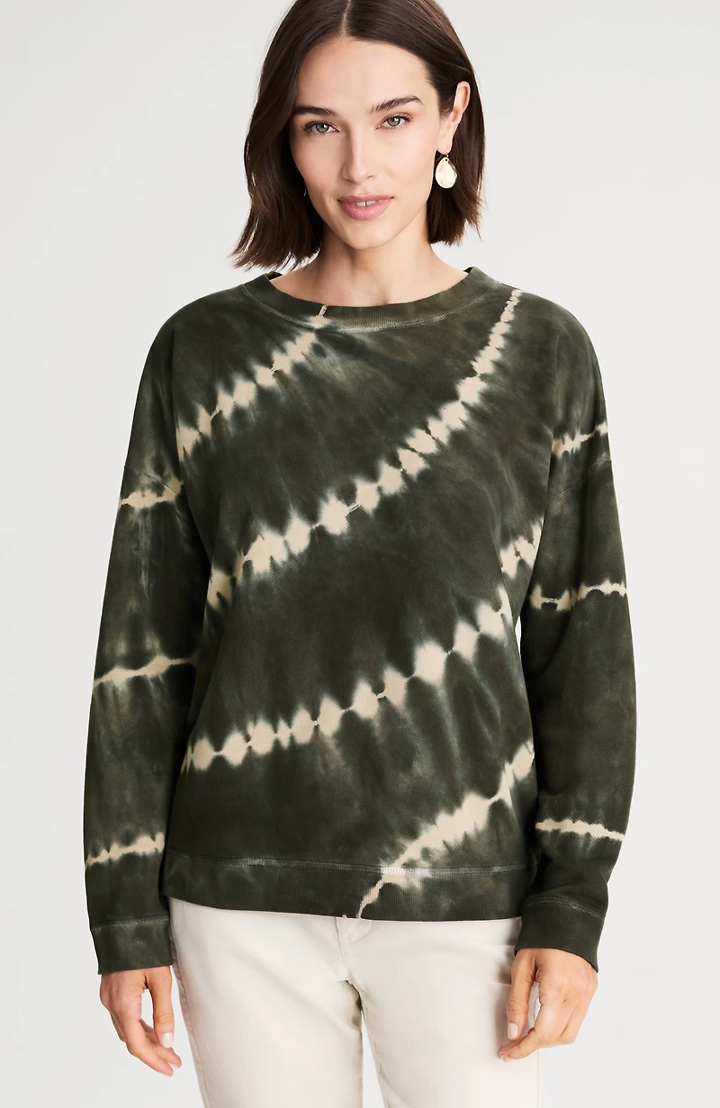 tie-dyed french terry sweatshirt