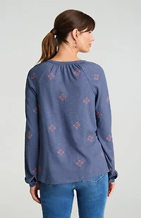 pure jill embroidered top