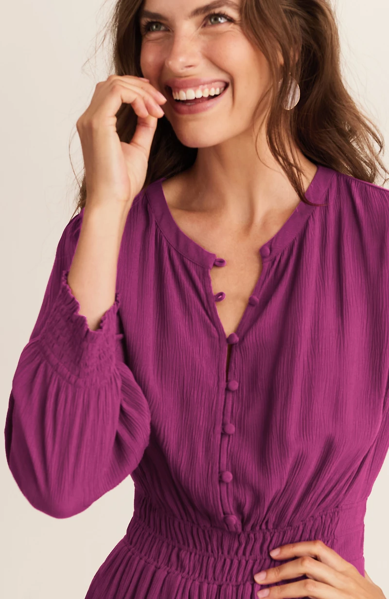 smocked-details tiered dress
