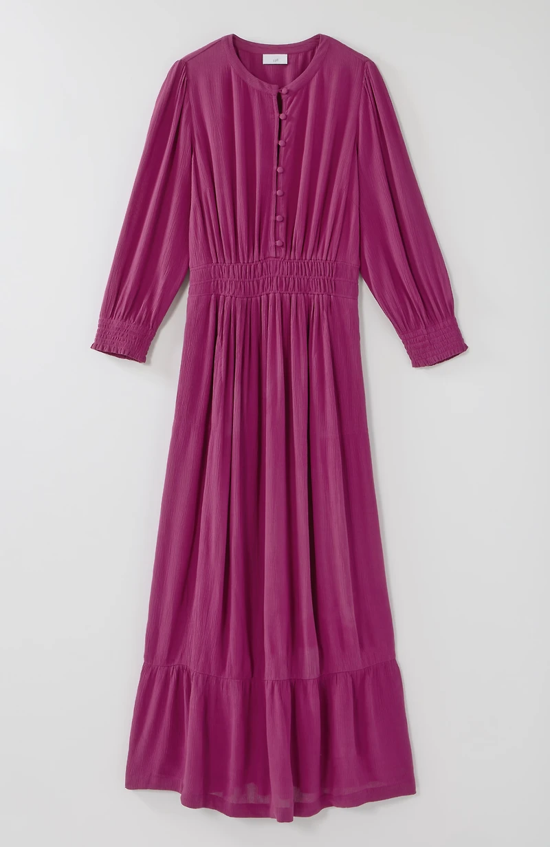 smocked-details tiered dress