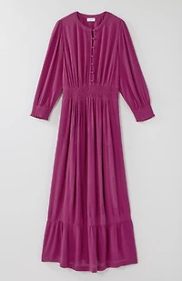 smocked-details tiered dress