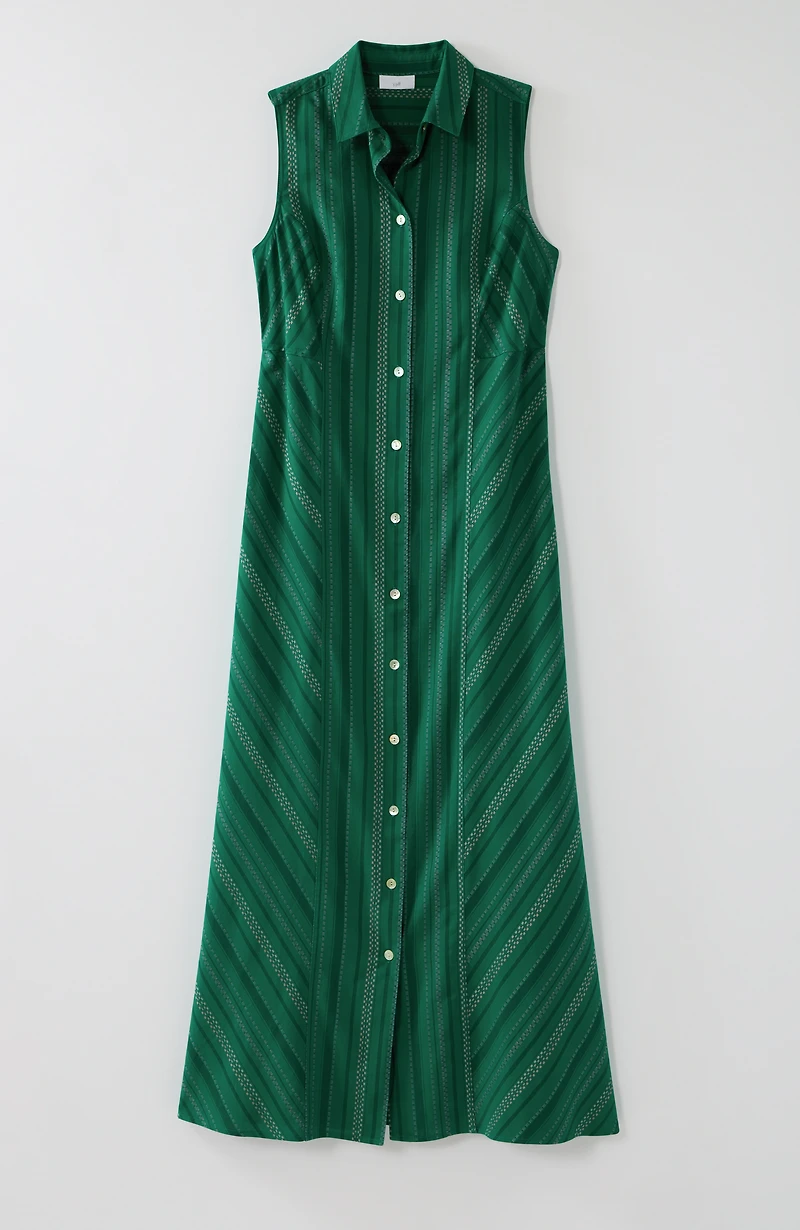 sleeveless dobby dress