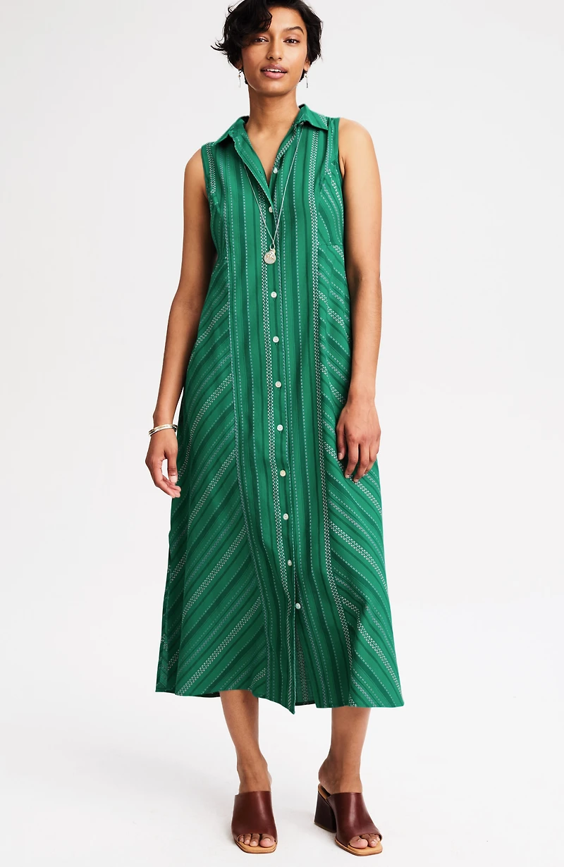 sleeveless dobby dress