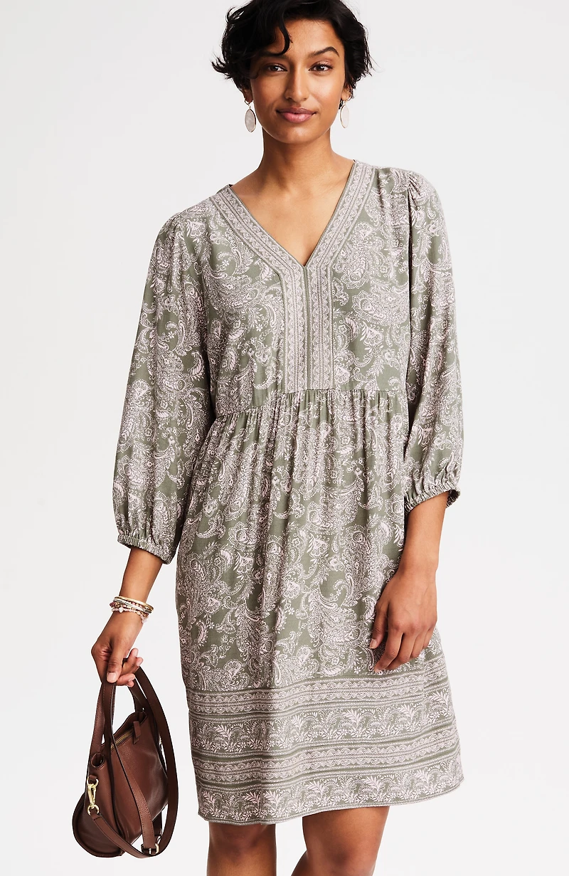 border-printed paisley dress