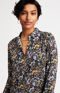 satin shirt-collar dress