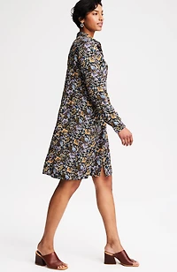 satin shirt-collar dress