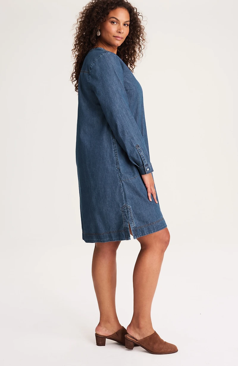 denim popover dress