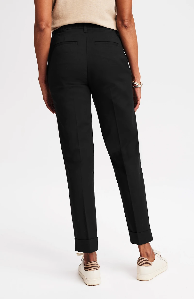 curvy-fit versatile cotton-stretch cuffed pants