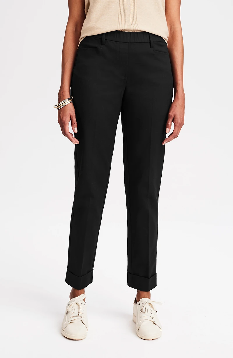 curvy-fit versatile cotton-stretch cuffed pants