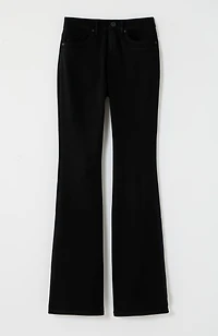 high-rise curved-pocket flare jeans