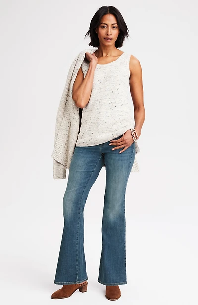 curvy-fit curved-pocket flare jeans