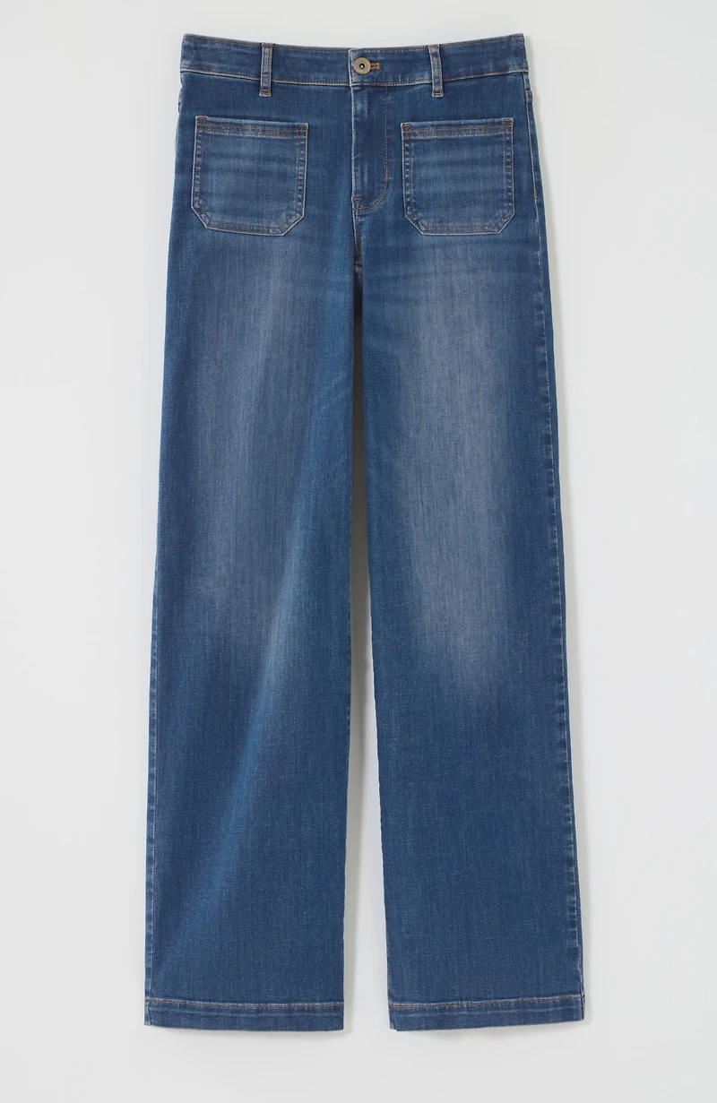 patch-pocket wide-leg jeans