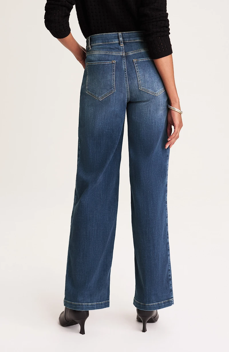 curvy-fit patch-pocket wide-leg jeans