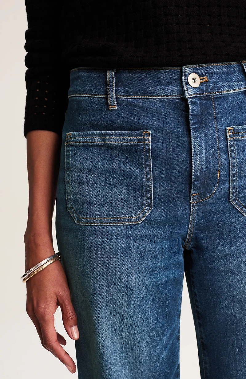 curvy-fit patch-pocket wide-leg jeans