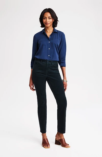 curvy-fit corduroy slim-leg pants