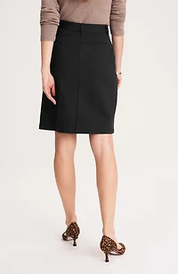 ponte button-front skirt