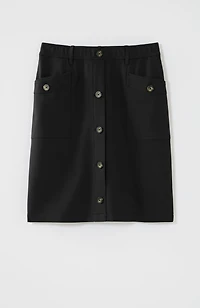 ponte button-front skirt