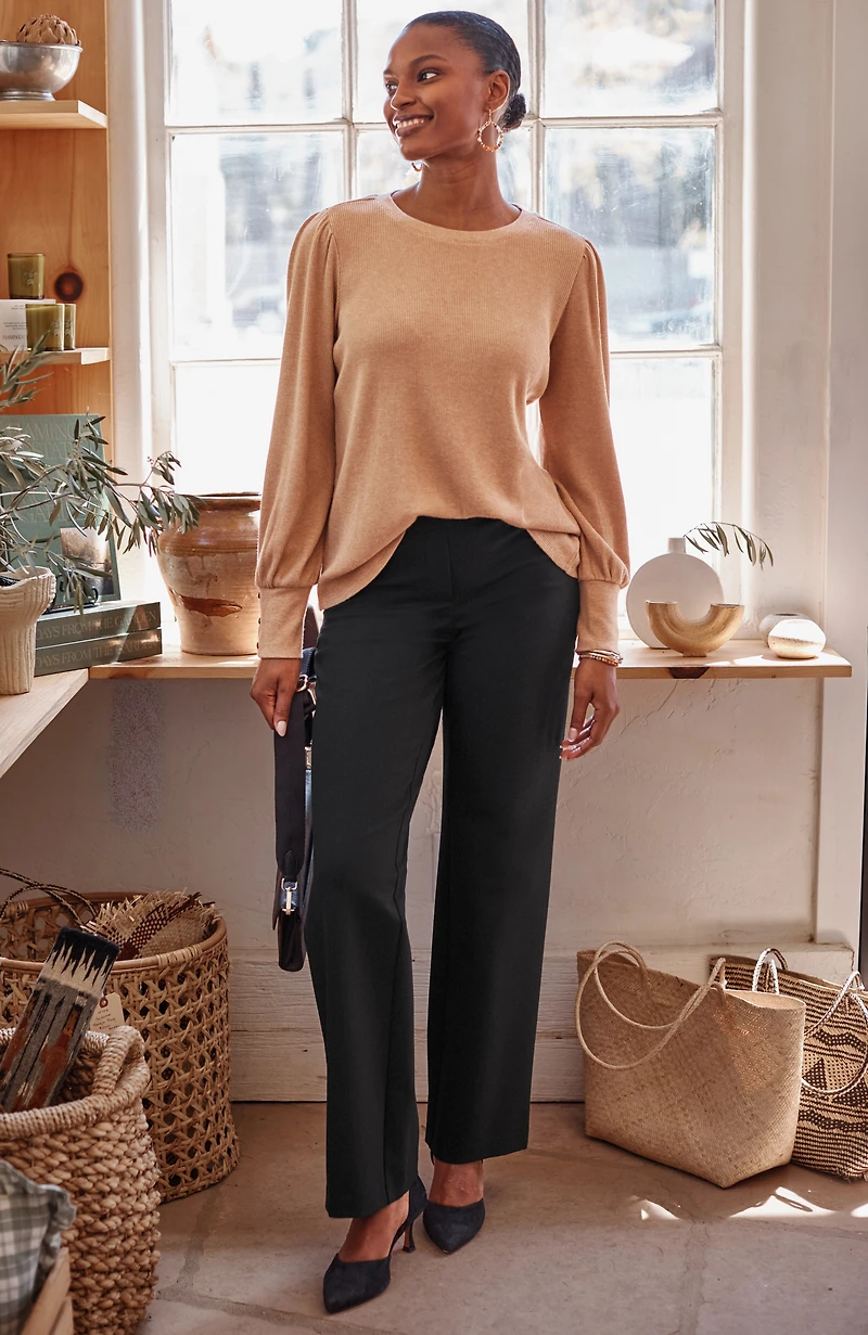 ponte straight-leg pants