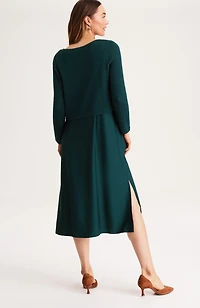 mixed-media two-piece sweater dress