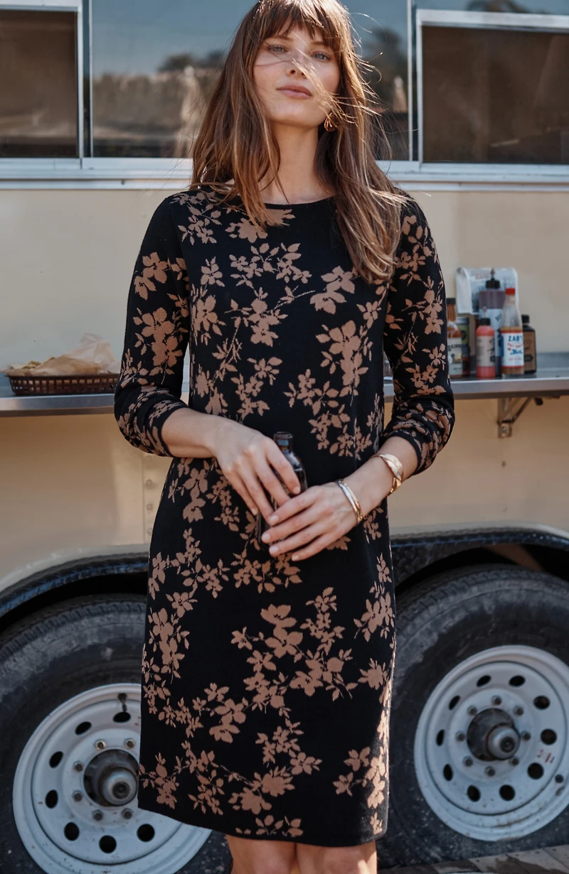 jacquard sweater dress