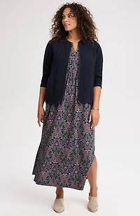 mixed-gauze garment-washed jacket