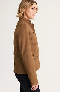 faux-suede patch-pocket jacket