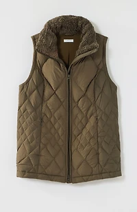 diamond-quilted puffer vest