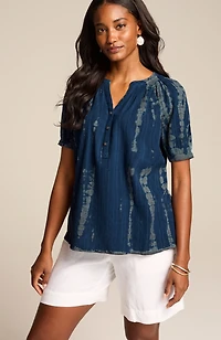 pure jill tie-dyed crinkled top