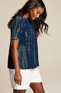 pure jill tie-dyed crinkled top
