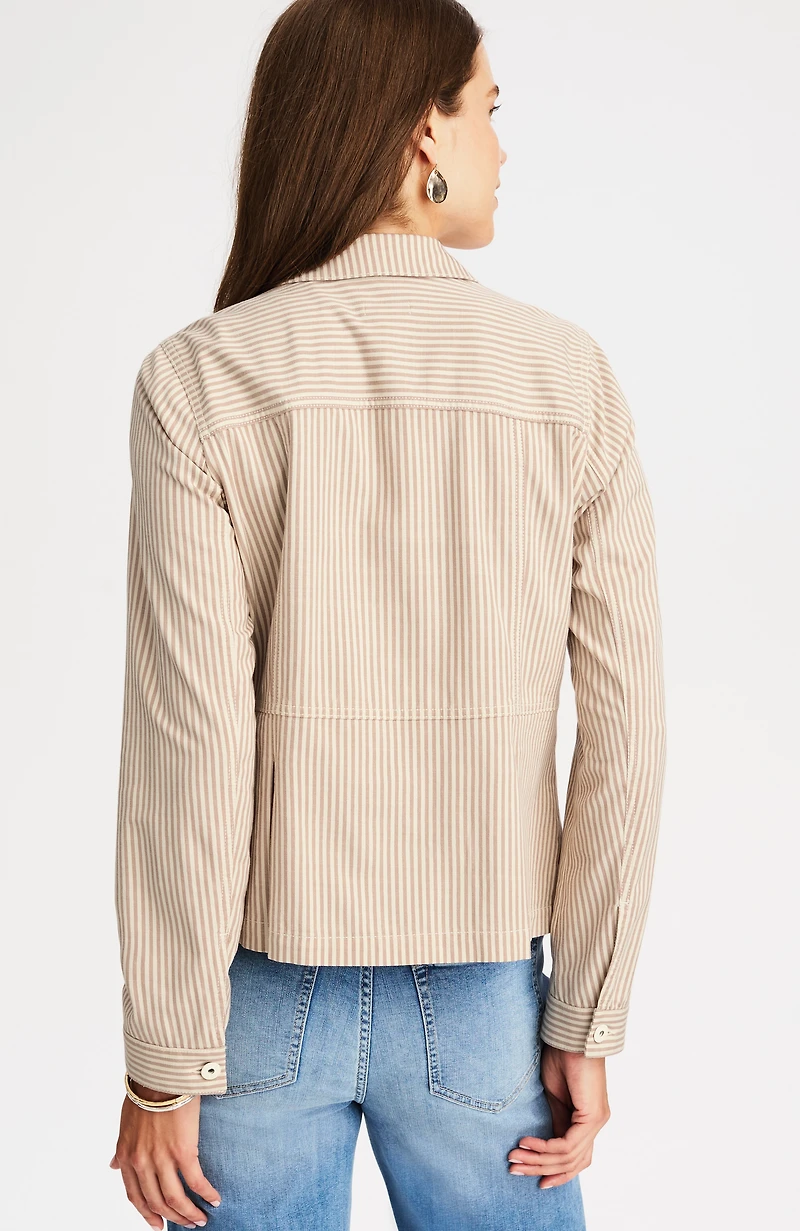 striped chino peplum jacket