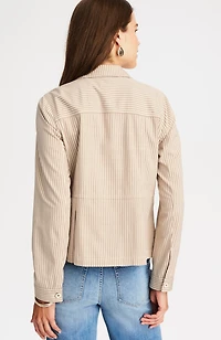 striped chino peplum jacket