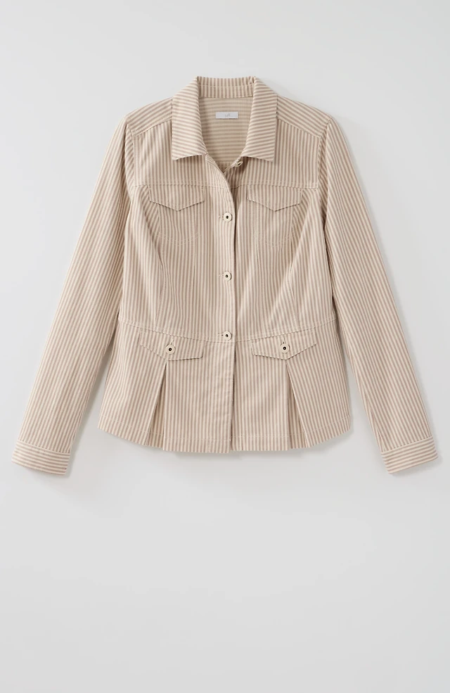 J. Jill 100 % lin Veste patchwork manches 3/4 boutonnée sur le devant