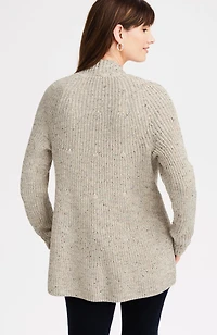 multi-tweed ribbed cardi